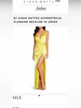 Aidan Mattox Lemon Maxi Dress
